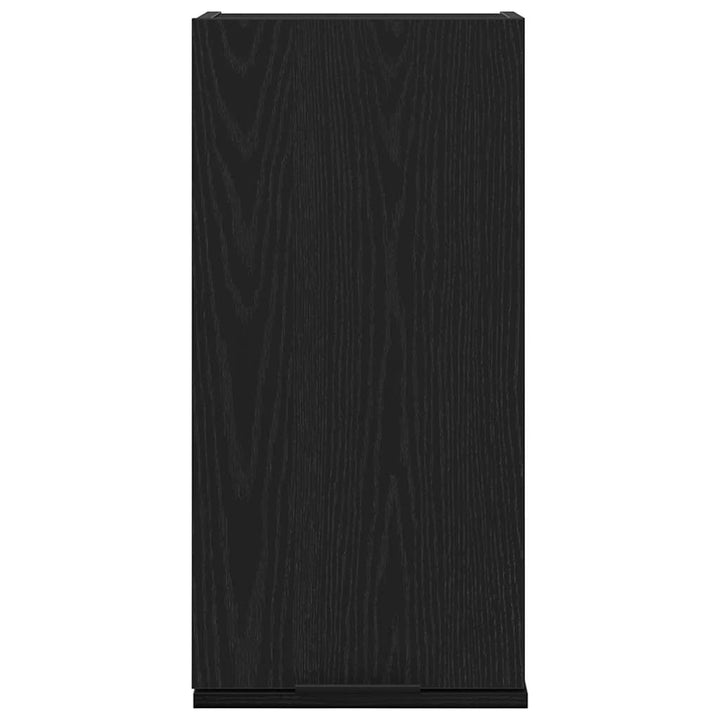 vægmonteret skab sort egetræ 32x20x67 cm konstrueret træ