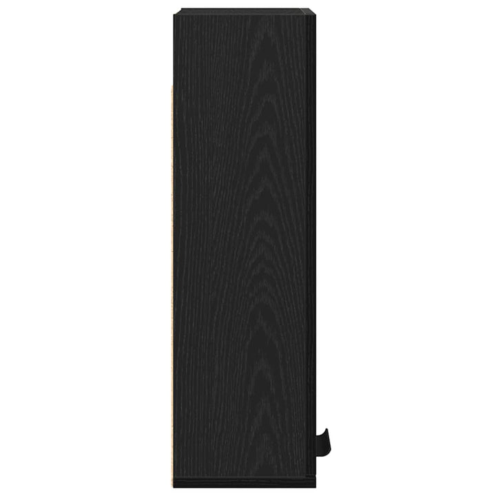 vægmonteret skab sort egetræ 32x20x67 cm konstrueret træ
