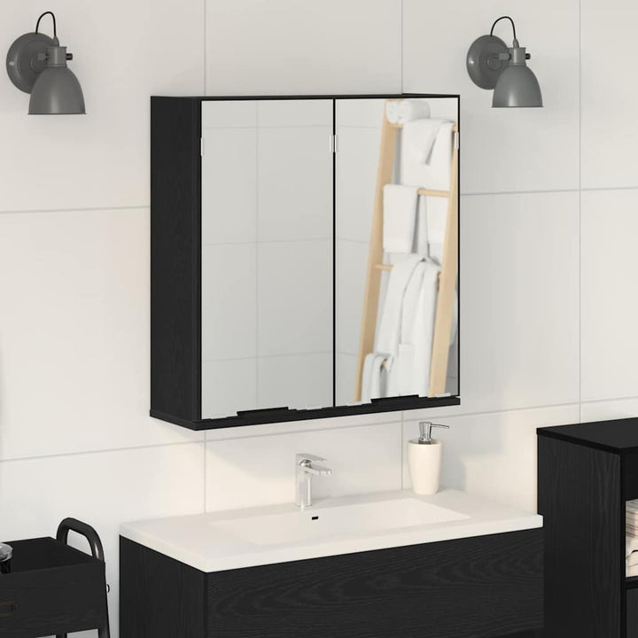 Spejlskab Sort eg 64 x 20 x 67 cm Konstrueret træ