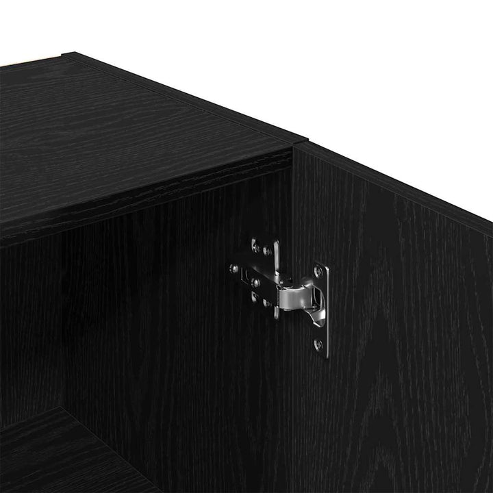 Badeværelsesskab Sort eg 32 x 34 x 188,5 cm Konstrueret træ