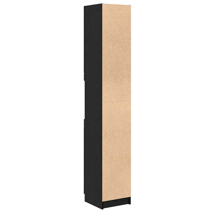 Badeværelsesskab Sort eg 32 x 34 x 188,5 cm Konstrueret træ