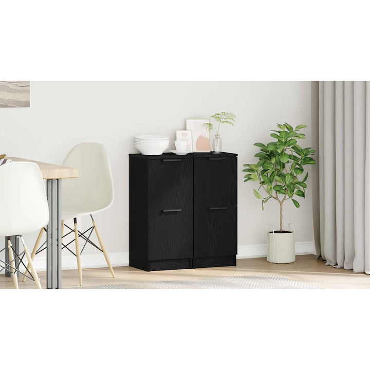 Sideboard 2 pcs Sort eg 30 x 30 x 70 cm Konstrueret træ