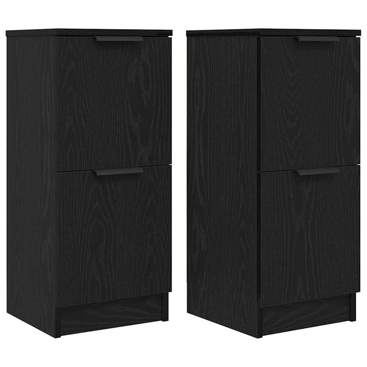 Sideboard 2 pcs Sort eg 30 x 30 x 70 cm Konstrueret træ
