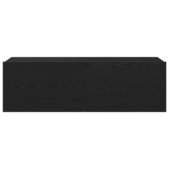 TV-skab 2 pcs Sort 100 x 30 x 30 cm Konstrueret træ