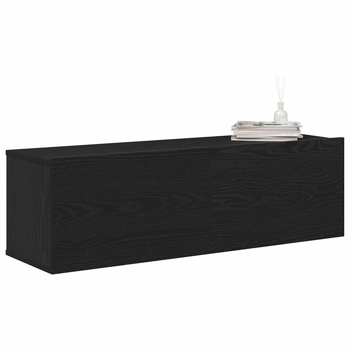 TV-skab 2 pcs Sort 100 x 30 x 30 cm Konstrueret træ