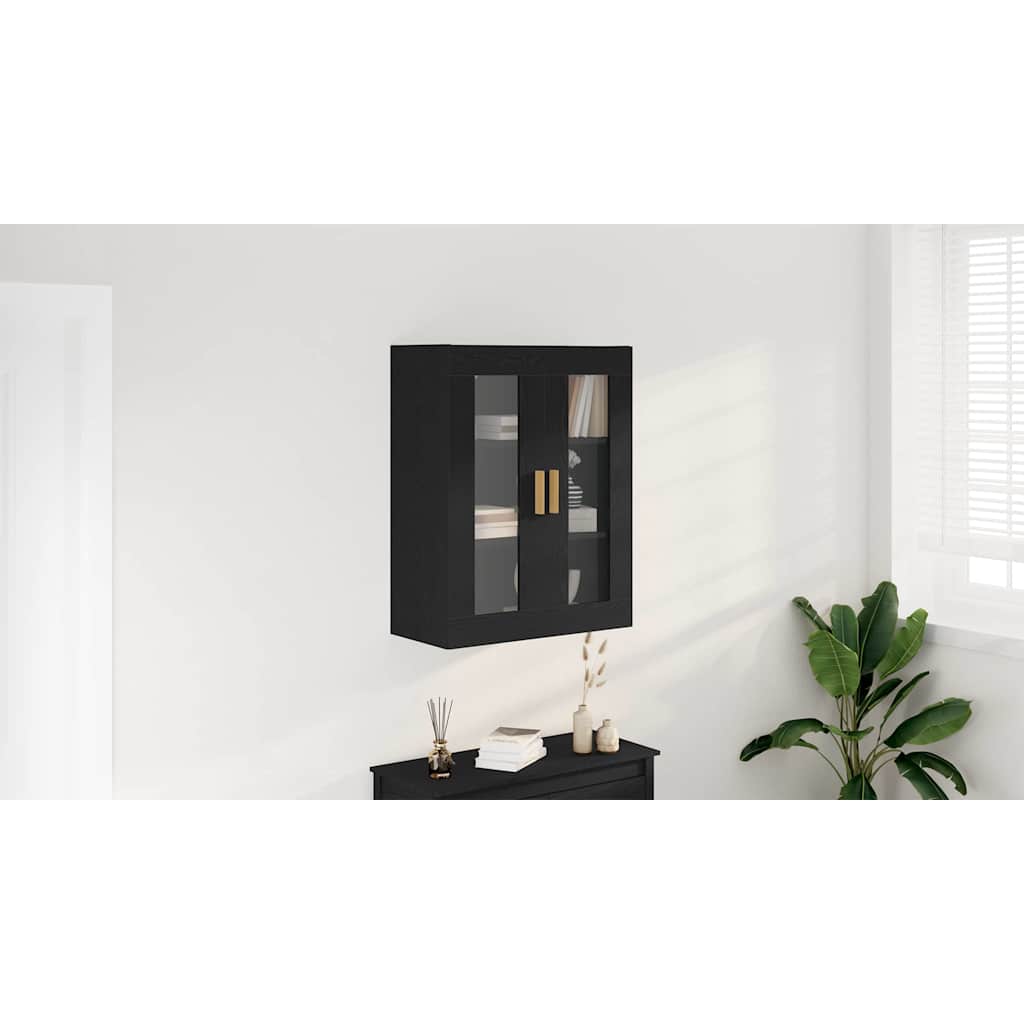 Vægskab Vægmonteret Sort eg 69,5 x 34 x 90 cm Konstrueret træ