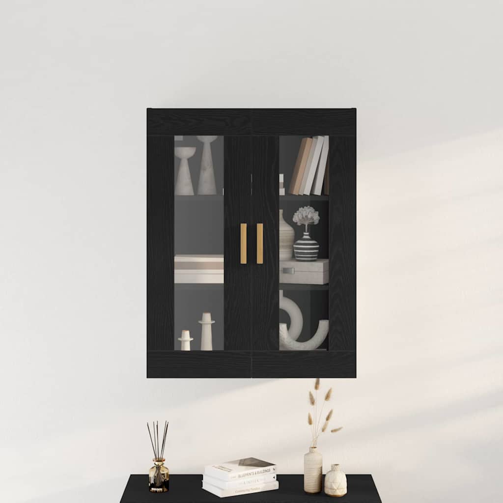 Vægskab Sort eg 69,5 x 34 x 90 cm Konstrueret træ
