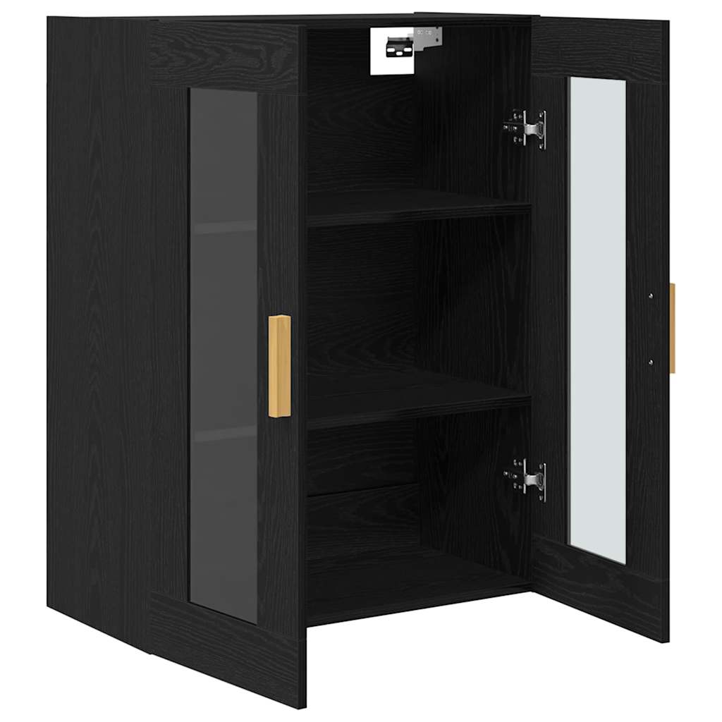 Vægskab Vægmonteret Sort eg 69,5 x 34 x 90 cm Konstrueret træ