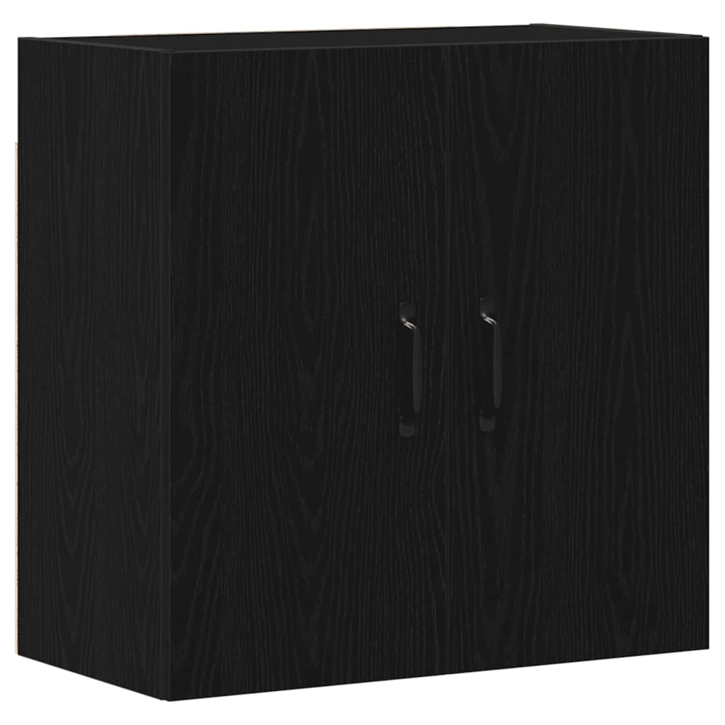 vægskab sort egetræ 60x31x60 cm konstrueret træ