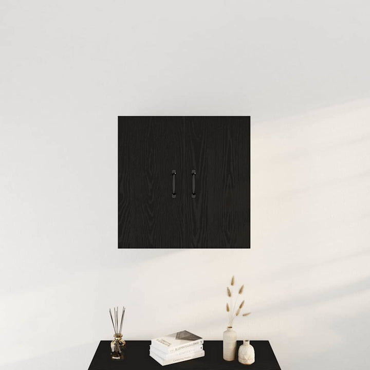 vægskab sort egetræ 60x31x60 cm konstrueret træ