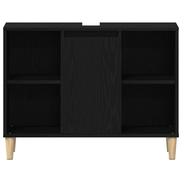 vaskskab sort egetræ 80x33x60 cm konstrueret træ