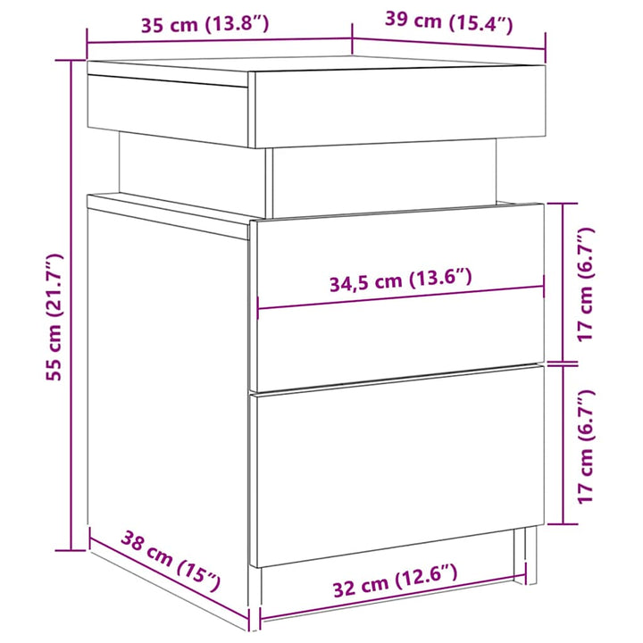 Natskab med skuffe Sort eg 35 x 39 x 55 cm Konstrueret træ