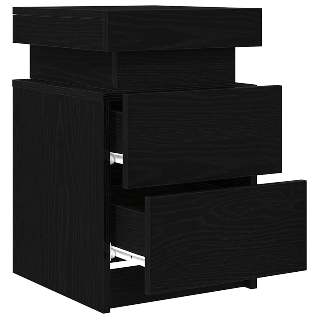 Natskab 2 pcs Sort eg 35 x 39 x 55 cm Konstrueret træ