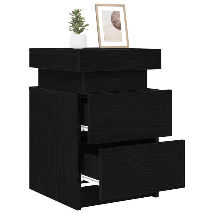 Natskab 2 pcs Sort eg 35 x 39 x 55 cm Konstrueret træ