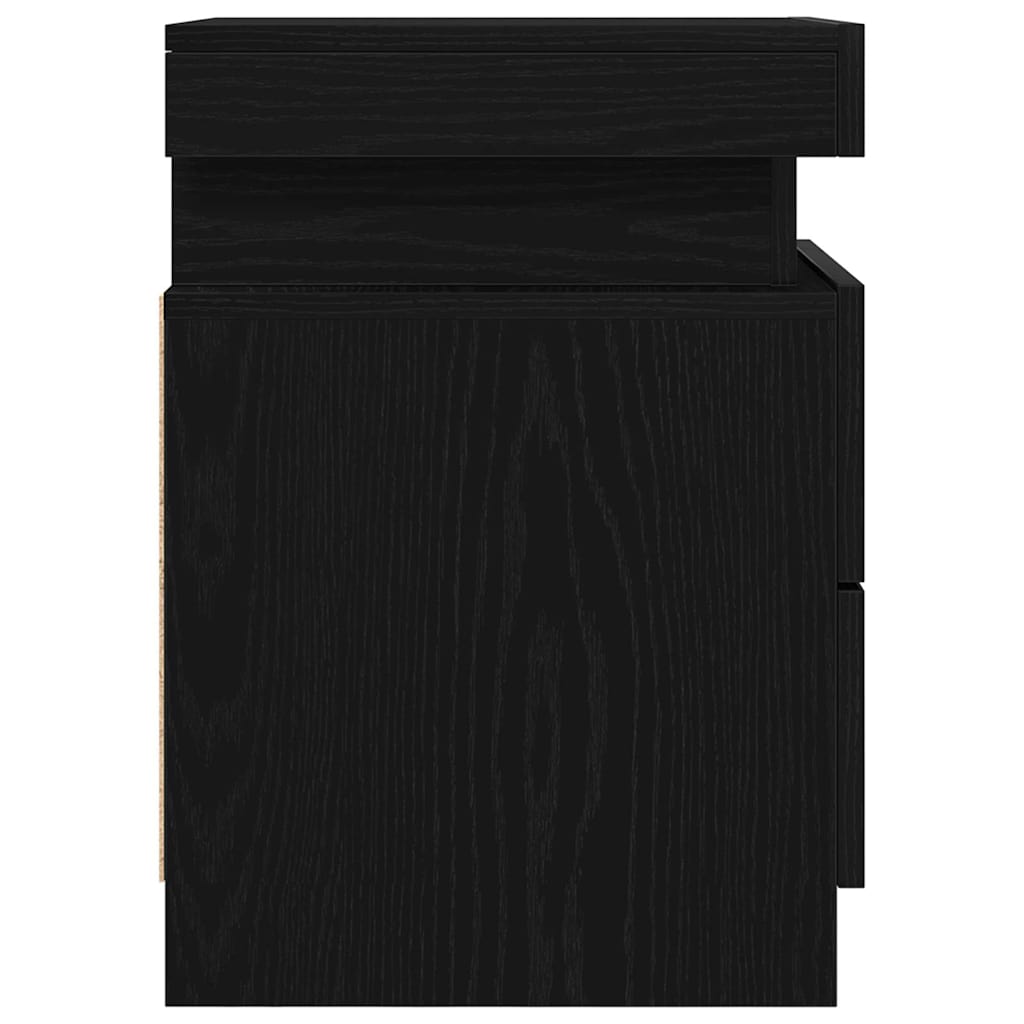 Natskab 2 pcs Sort eg 35 x 39 x 55 cm Konstrueret træ