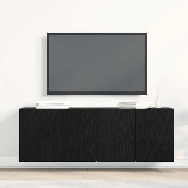 TV-skabe 2 stk. sort eg 120x30x41 cm konstrueret træ