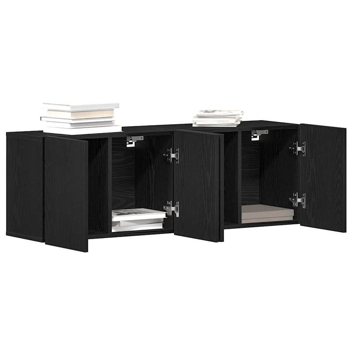TV-skabe 2 stk. sort eg 120x30x41 cm konstrueret træ