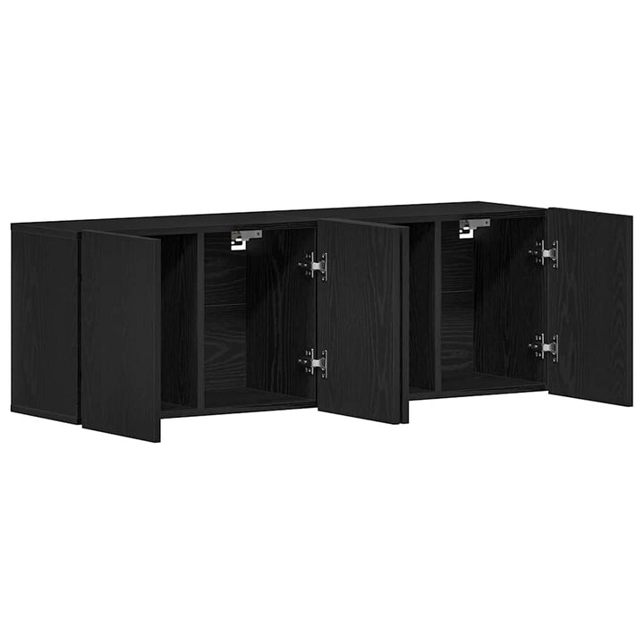 TV-skabe 2 stk. sort eg 120x30x41 cm konstrueret træ