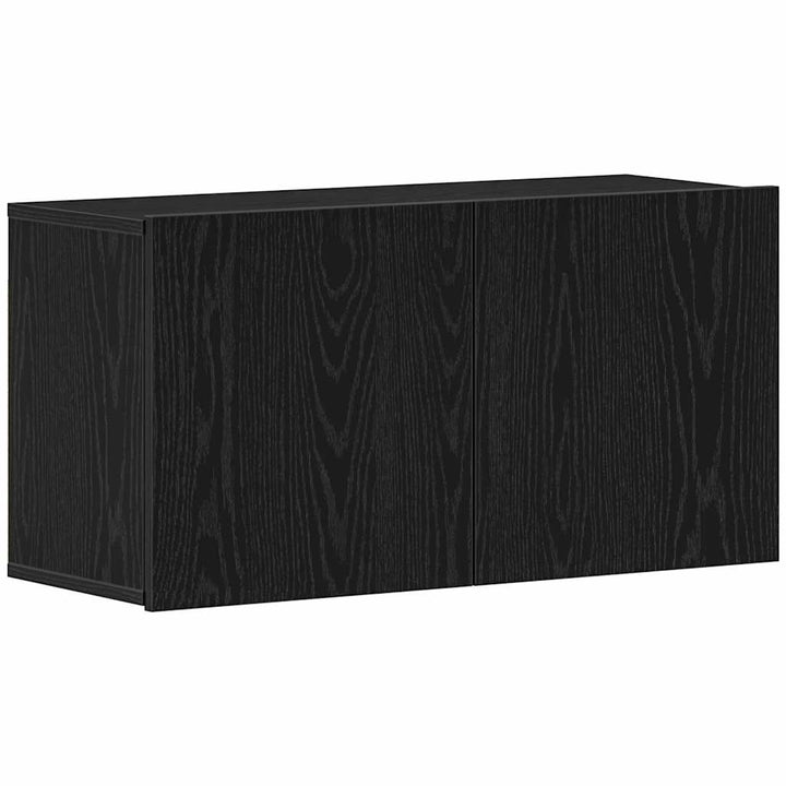 TV-skab sort egetræ 80x30x41 cm konstrueret træ