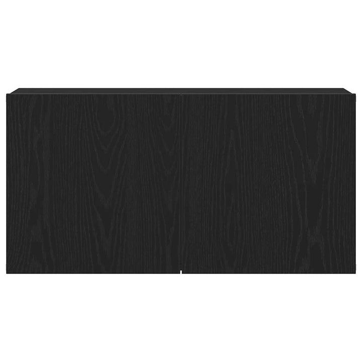 TV-skab sort egetræ 80x30x41 cm konstrueret træ