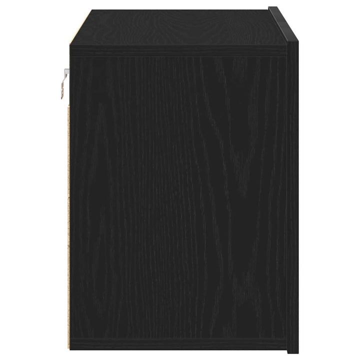 TV-skab sort egetræ 80x30x41 cm konstrueret træ
