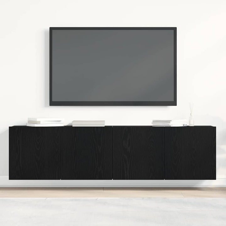 TV-skabe 2 stk. sort eg 160x30x41 cm konstrueret træ