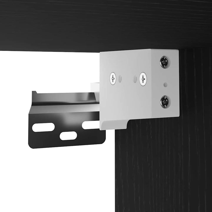 TV-møbelsæt med LED Sort eg 30,5 x 30 x 102 cm Konstrueret træ