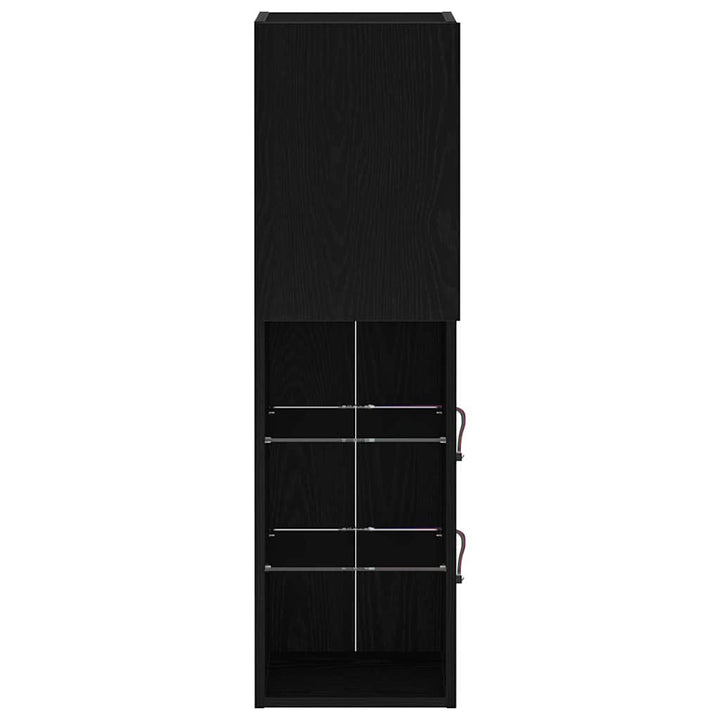 TV-møbelsæt 2 pcs Sort eg 30,5 x 30 x 102 cm Konstrueret træ