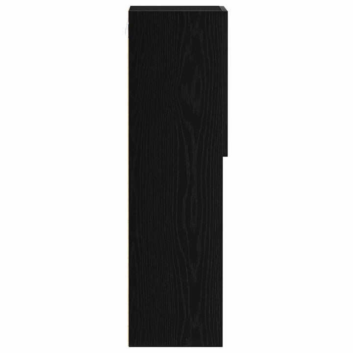 TV-møbelsæt 2 pcs Sort eg 30,5 x 30 x 102 cm Konstrueret træ