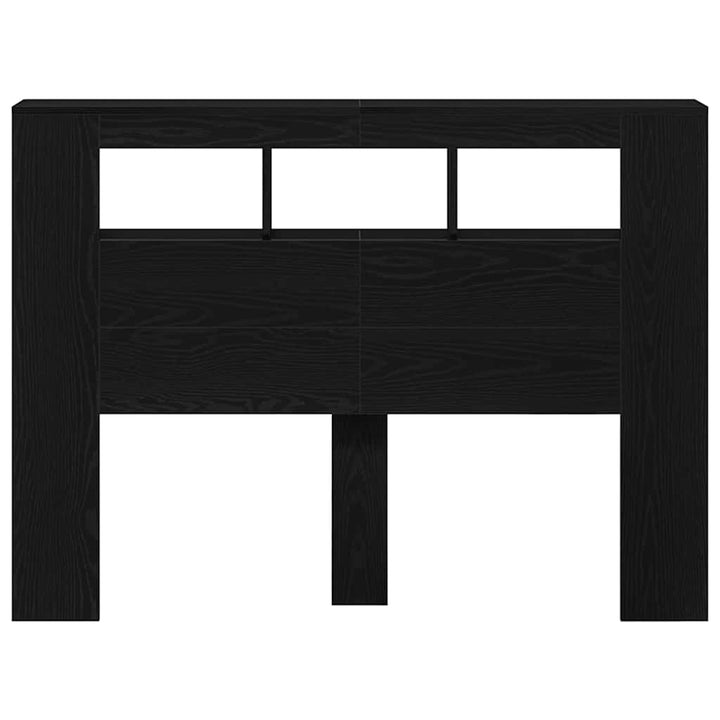 LED sengegavl Sort eg 140 x 18,5 x 103,5 cm Konstrueret træ