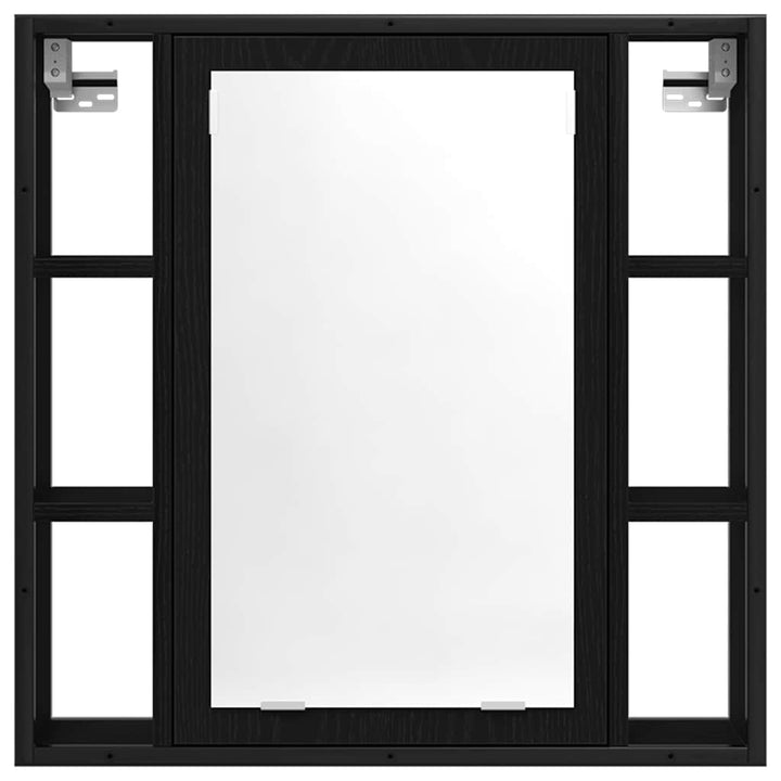 spejlskab til badeværelset sort egetræ 60x16x60 cm konstrueret træ