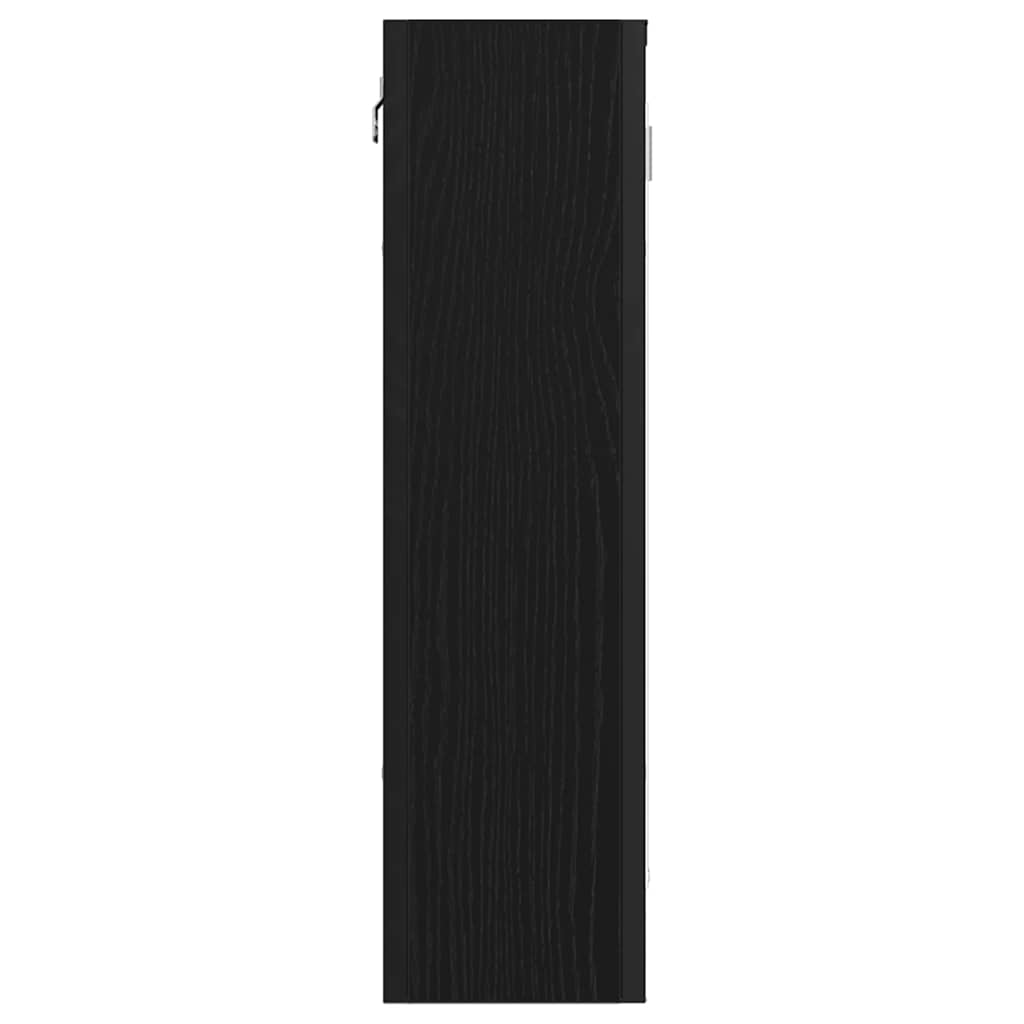 spejlskab til badeværelset sort egetræ 60x16x60 cm konstrueret træ