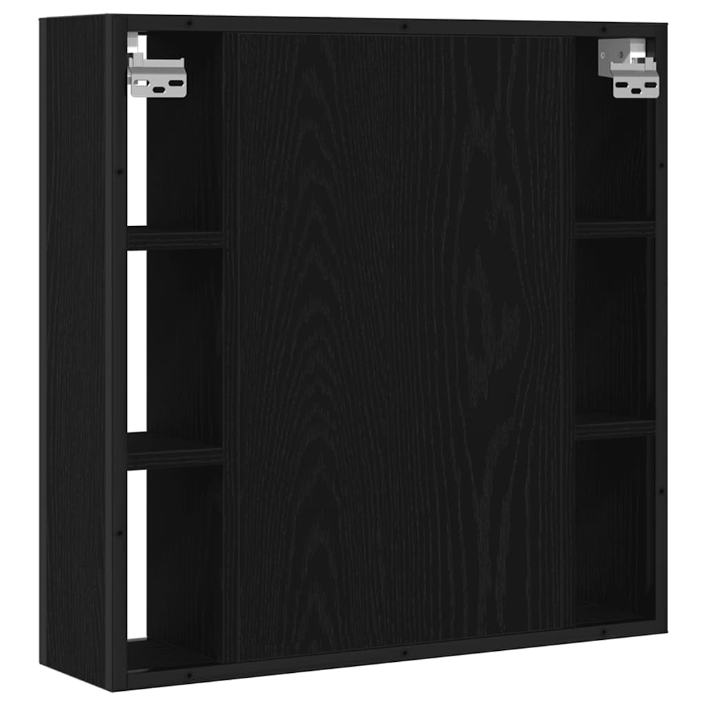 spejlskab til badeværelset sort egetræ 60x16x60 cm konstrueret træ