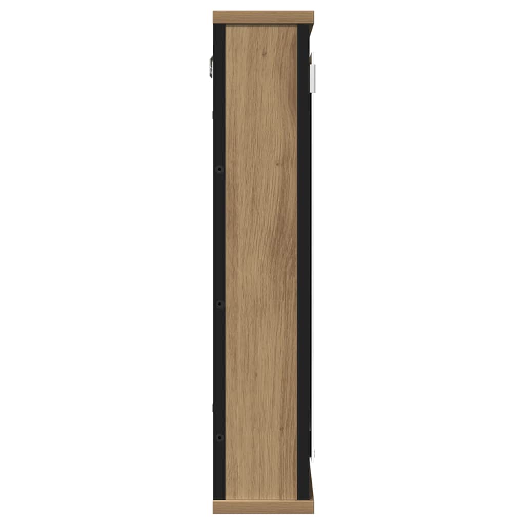 badeværelsesskab med spejl 42x12x60 cm konstrueret træ kunsteg