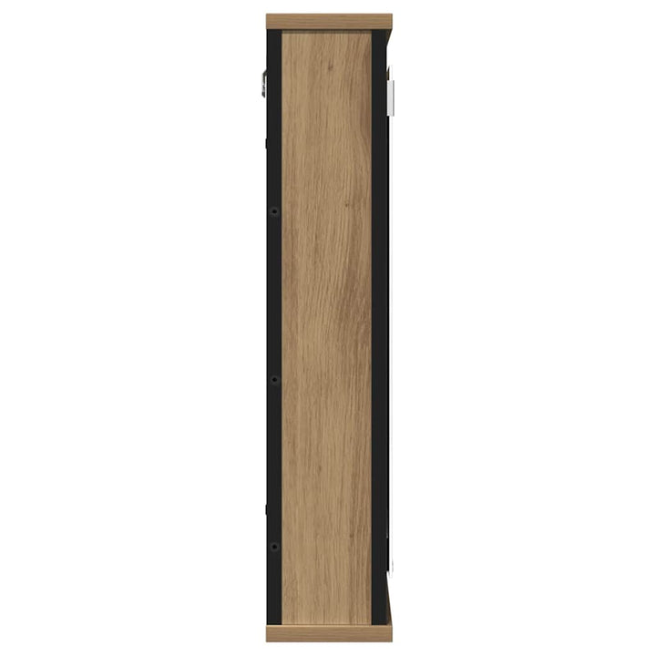 badeværelsesskab med spejl 42x12x60 cm konstrueret træ kunsteg