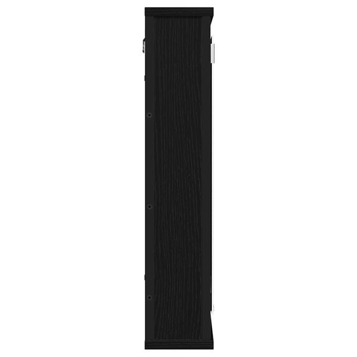 badeværelsesskab med spejl 42x12x60 cm konstrueret træ sort eg
