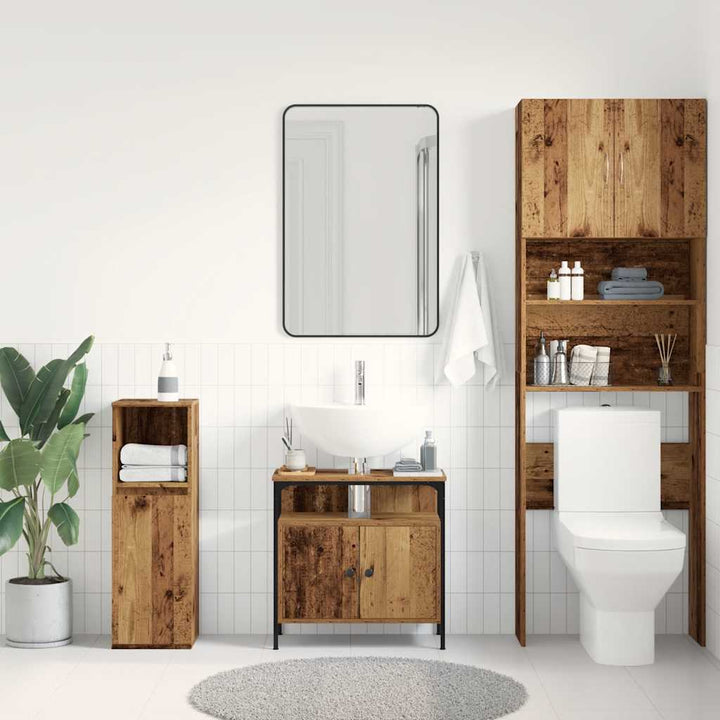 underskab til håndvask 60x30x60 cm konstrueret træ antikt træ