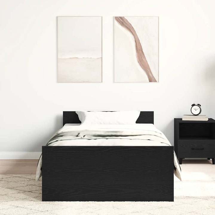 sengeramme 75x190 cm uden madras konstrueret træ sort eg