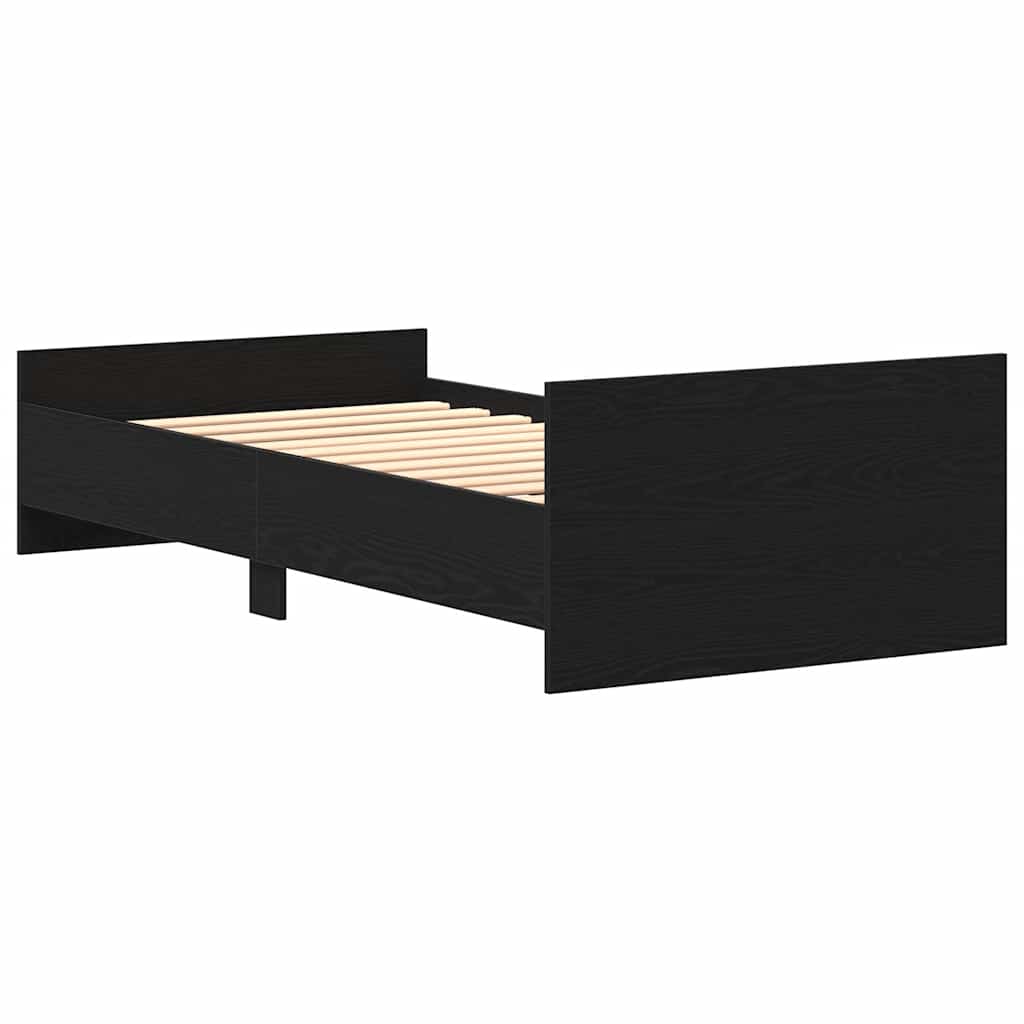 sengeramme 75x190 cm uden madras konstrueret træ sort eg