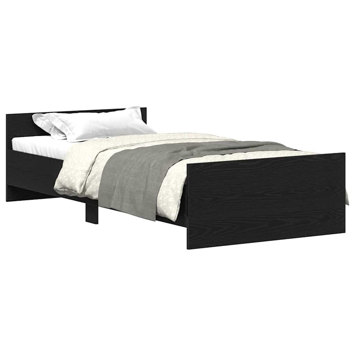 sengeramme 90x200 cm uden madras konstrueret træ sort eg