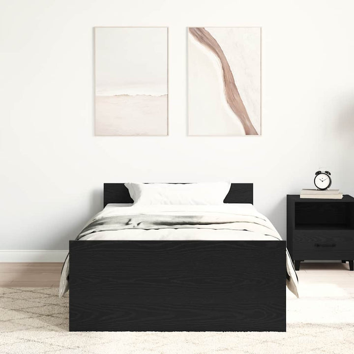 sengeramme 100x200 cm uden madras konstrueret træ sort eg