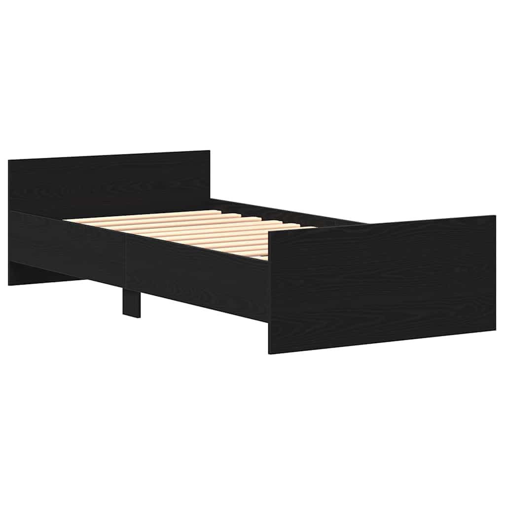 sengeramme 100x200 cm uden madras konstrueret træ sort eg