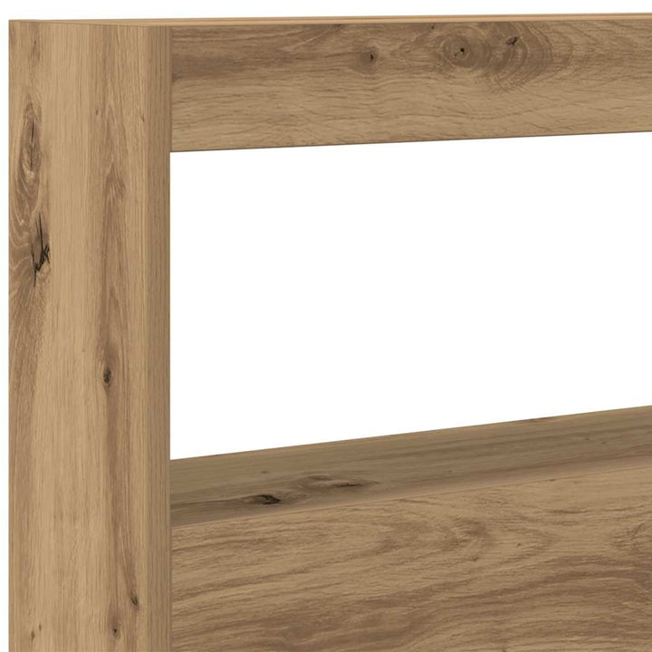sengegavl med opbevaring og LED-lys 100x17x102 cm kunsteg