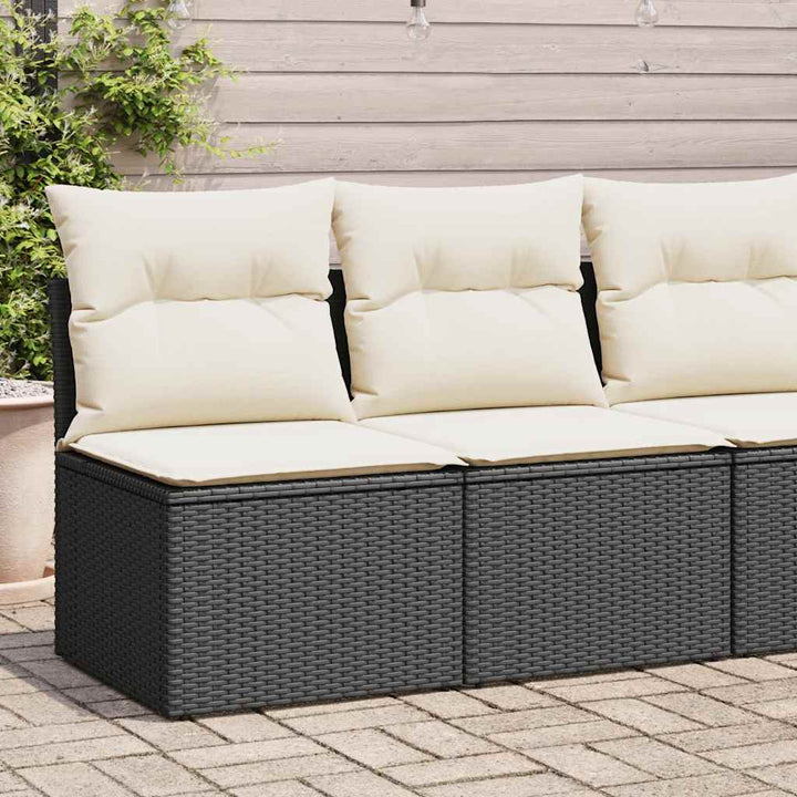 sofasæt til haven 2 dele med hynder polyrattan akacietræ sort