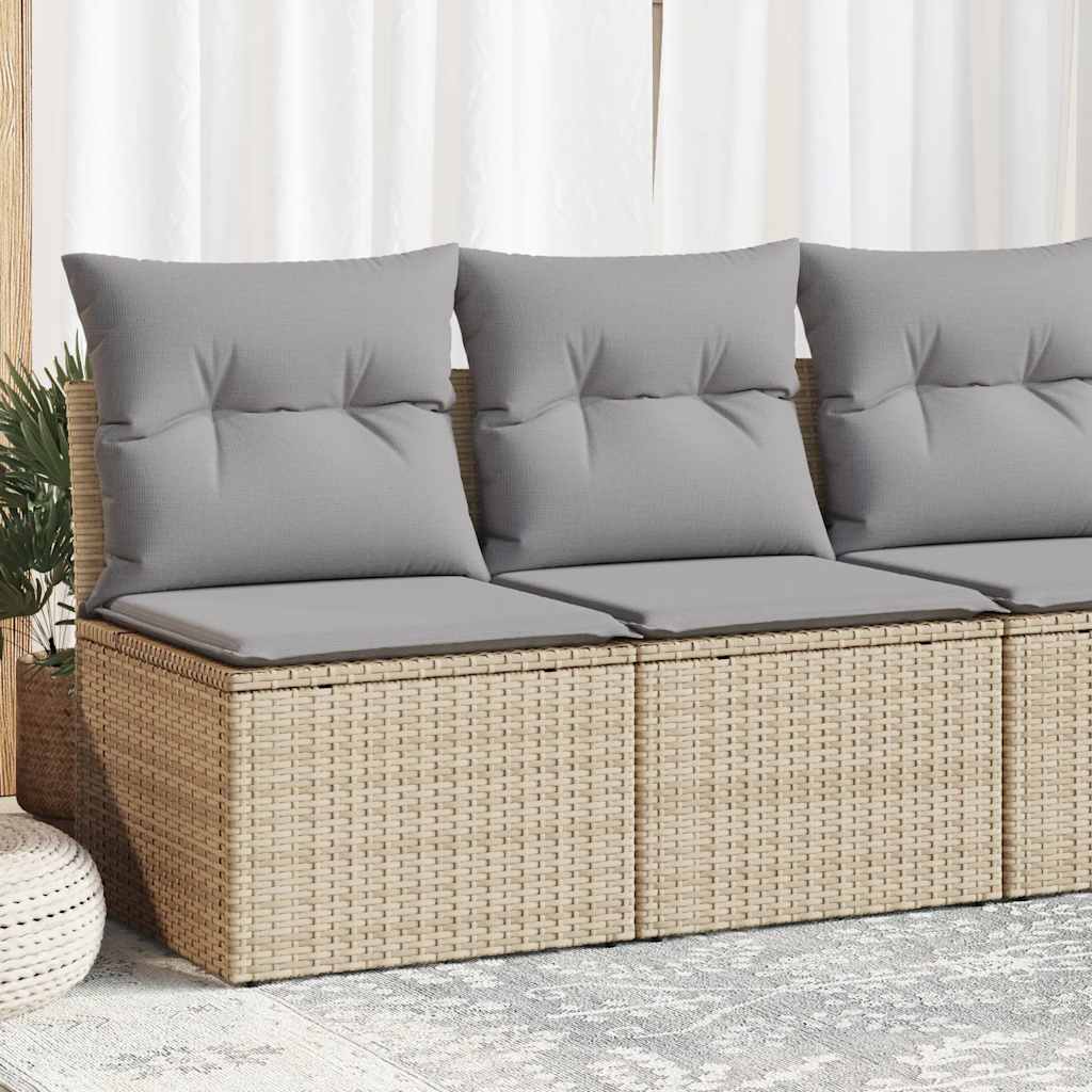 sofasæt til haven 2 dele med hynder polyrattan akacietræ beige