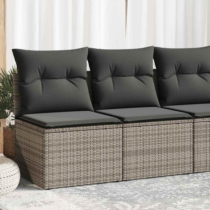 sofasæt til haven 2 dele med hynder polyrattan akacietræ grå