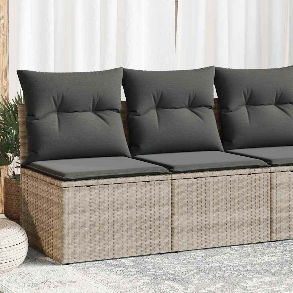 sofasæt til haven 2dele med hynder polyrattan akacietræ lysegrå