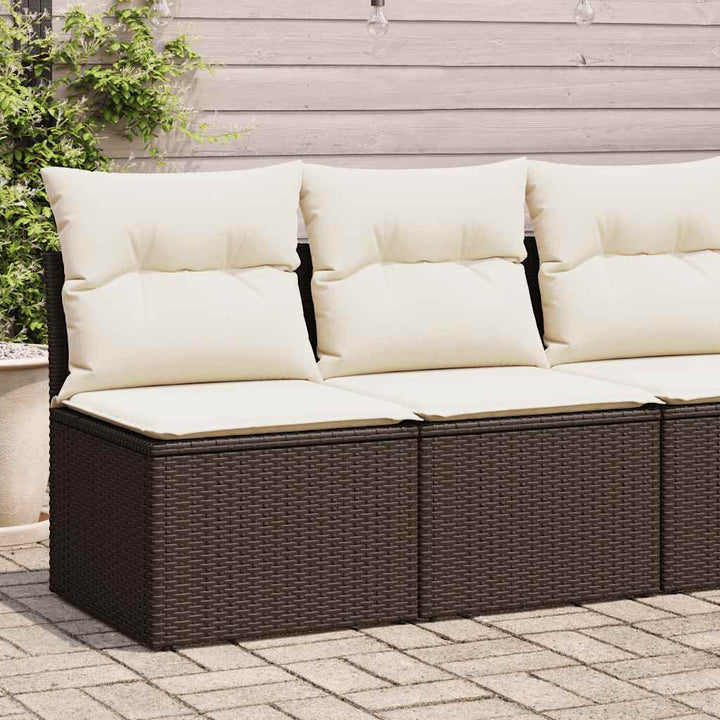 sofasæt til haven 2 dele med hynder polyrattan akacietræ brun
