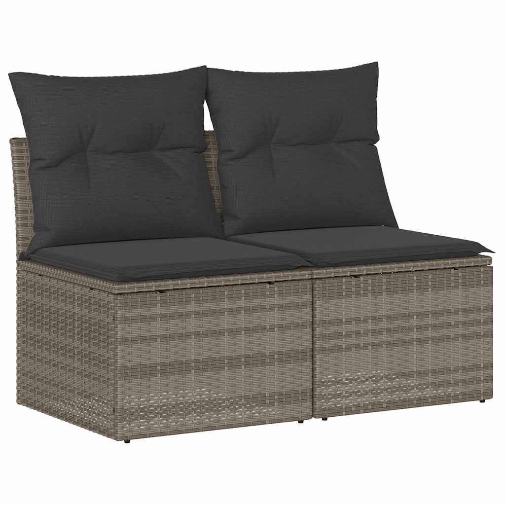 sofasæt til haven 2dele med hynder polyrattan akacietræ lysegrå