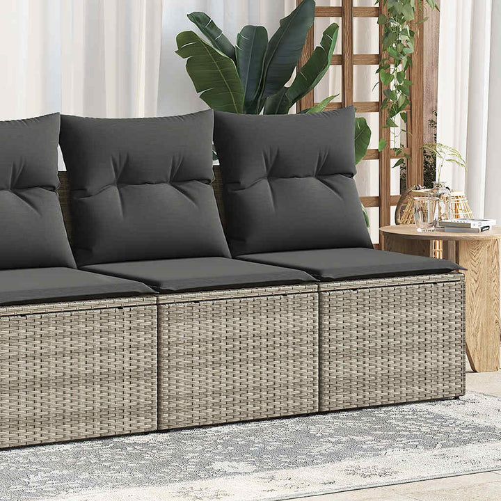 sofasæt til haven 2dele med hynder polyrattan akacietræ lysegrå